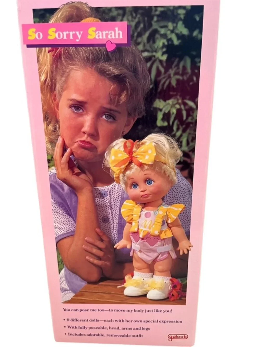 SARAH DOLL Baby Face #6 - Galoob Toys with Box - All Original Pouting Face 13" - Picture 7 of 10